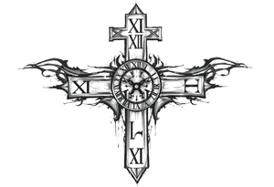 Roman numeral cross tattoo idea