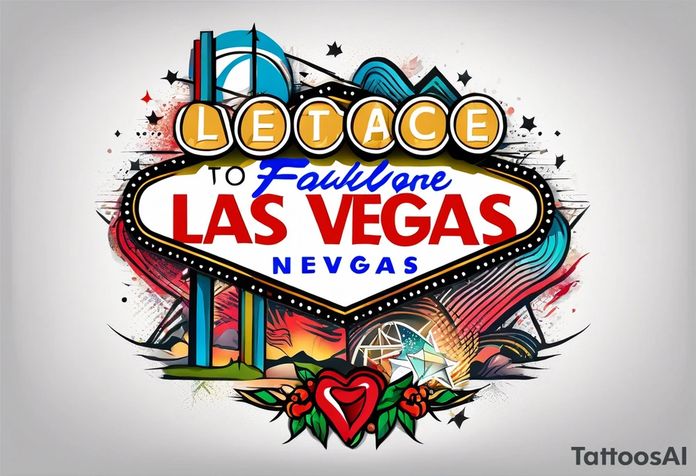 Las Vegas sign with a border tattoo idea