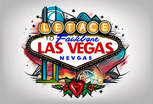 Las Vegas sign with a border tattoo idea