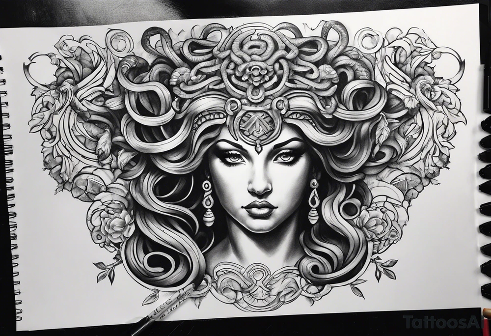 Medusa and the head of Perseo tattoo idea