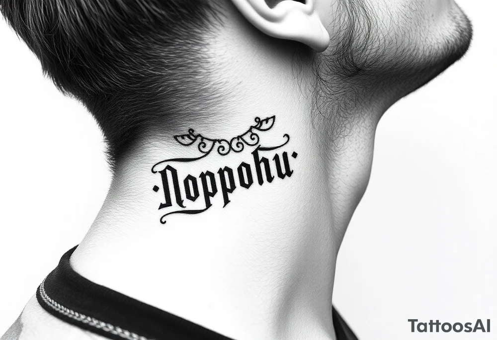 cyrillic russian on the side of my left neck tattoo idea