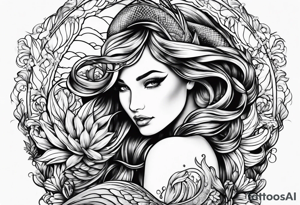 mermaid fin tattoo idea