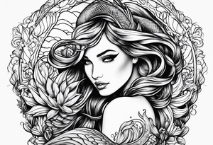 mermaid fin tattoo idea