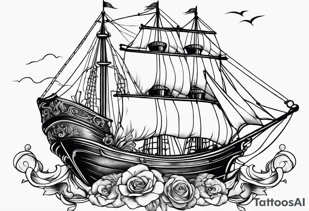 Nautical theme leg tattoo tattoo idea