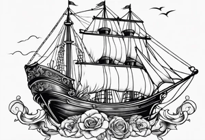 Nautical theme leg tattoo tattoo idea