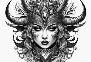 Woman devil tattoo idea