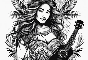 vahine in next position who dance with ukulele tattoo idea