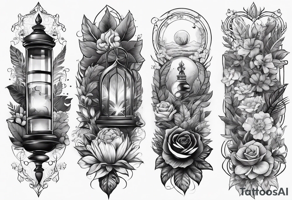 nature sleeve elements for forearm tattoo idea