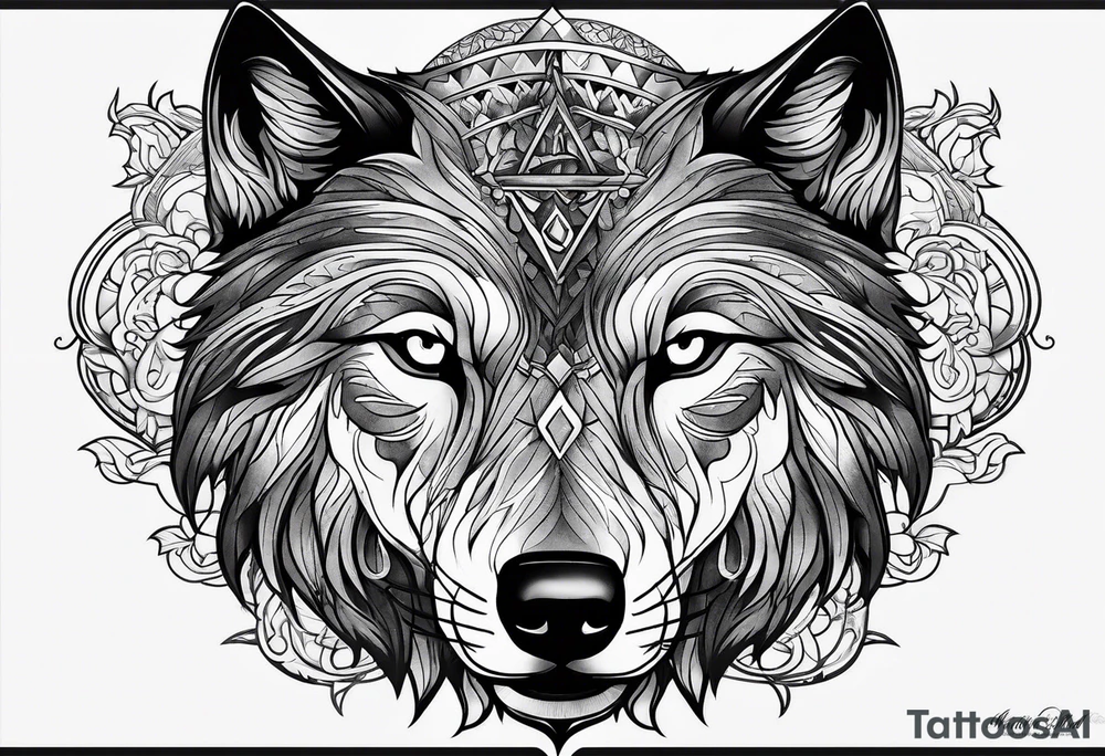 Slavic wolf tattoo idea
