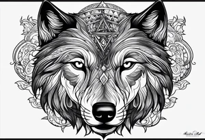 Slavic wolf tattoo idea