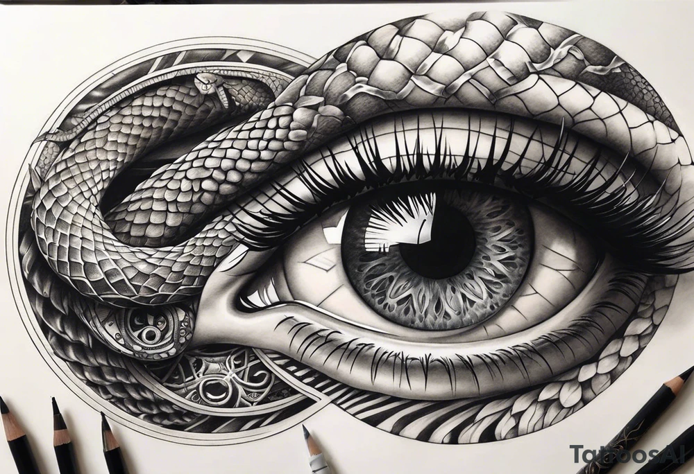 human eye wrapped around snake and pupil is a clock tattoo idea human eye wrapped around snake and pupil is a clock tattoo idea