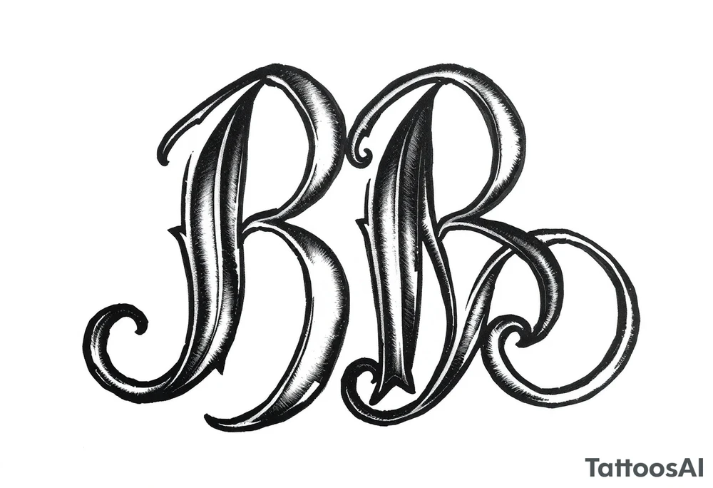 The letters "BB", with the letters overlapping, make it look artsy tattoo idea