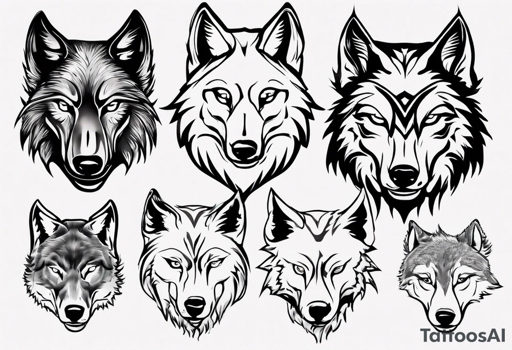 wolf head tattoo idea