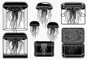 Small box jellyfish tattoo idea