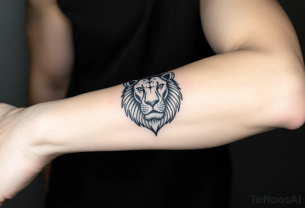 Fancy style "leo" constipation birth
 sign lion tattoo idea