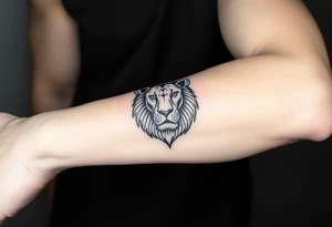 Fancy style "leo" constipation birth
 sign lion tattoo idea