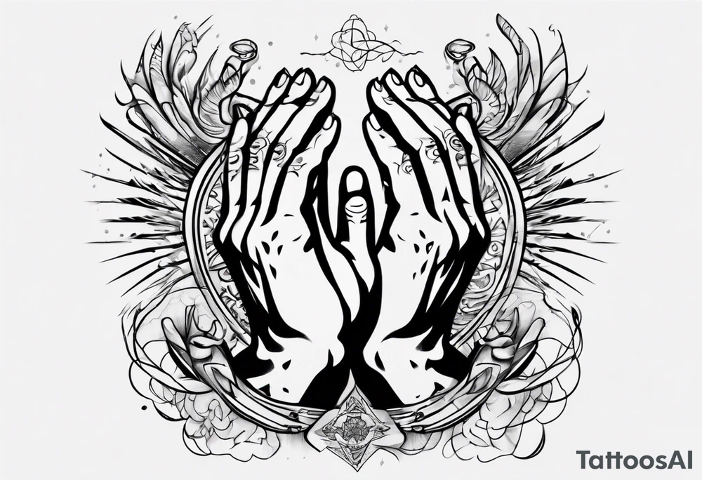 Praying hands tattoo idea