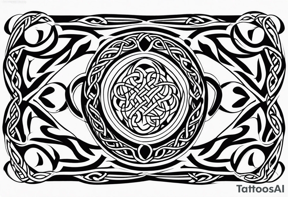 Celtic knot tribal sleeve tattoo idea