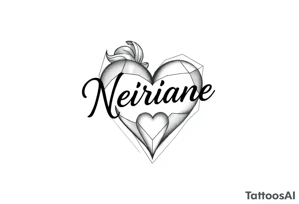 Pequena e delicada com o nome neiriane e um coração tattoo idea