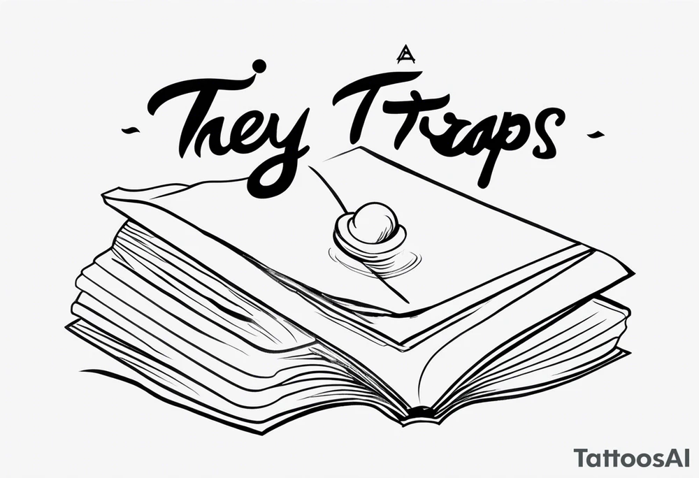A tattoo reading "they're all traps" with an italic style tattoo idea