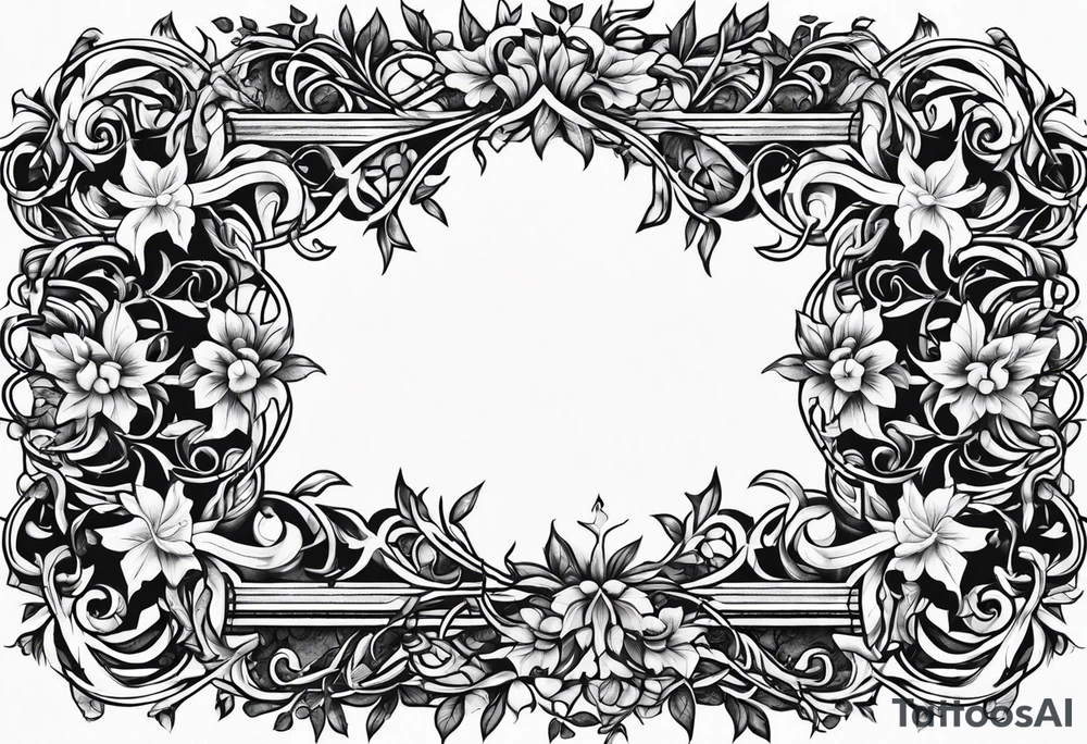 Leafy vines with grave tattoo idea