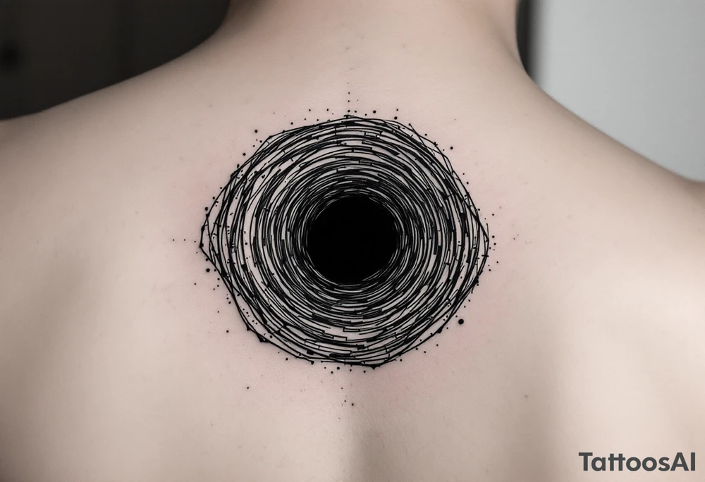 2 different worlds on both sides of a black hole tattoo idea