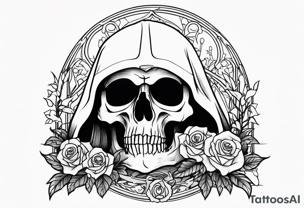 grim reaper skull cemetery tattoo idea