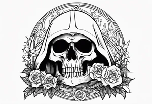 grim reaper skull cemetery tattoo idea