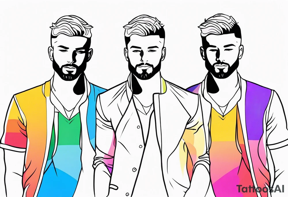 Gay men outline tattoo idea