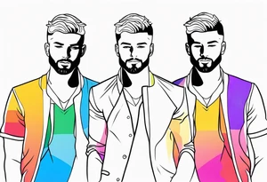 Gay men outline tattoo idea