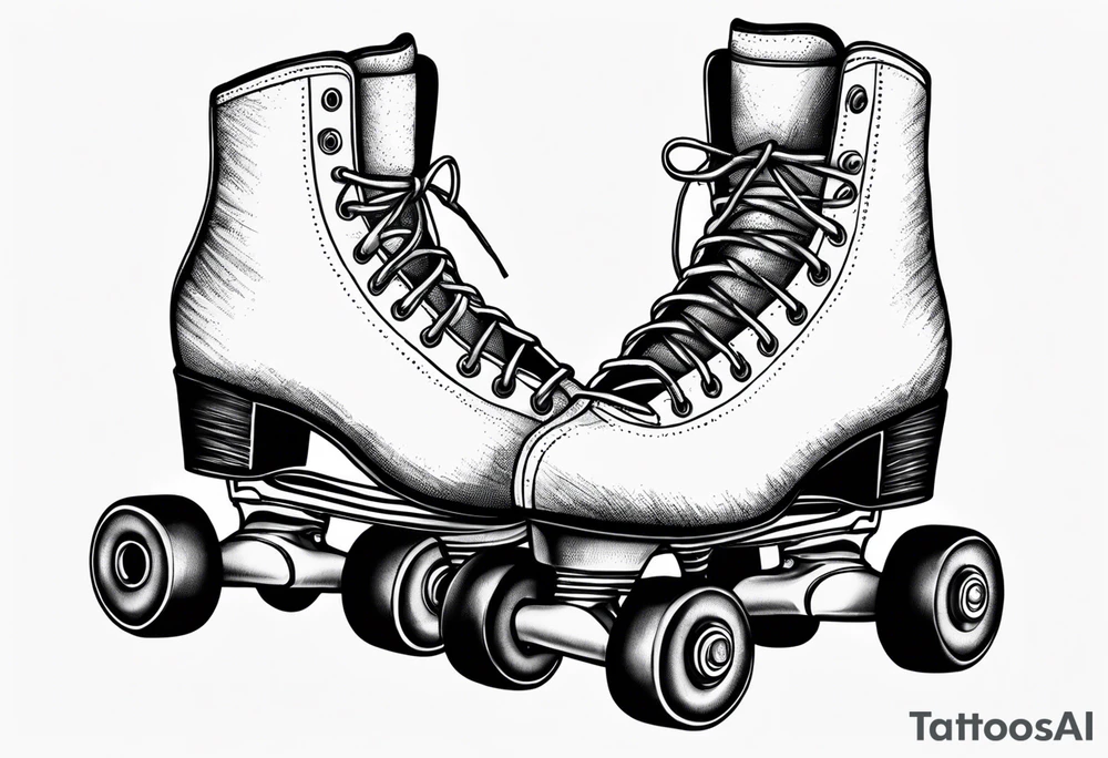 Pair of new school rollerskates tattoo idea