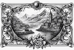 Sleve tattoo with locations from the count of monte cristo tattoo idea