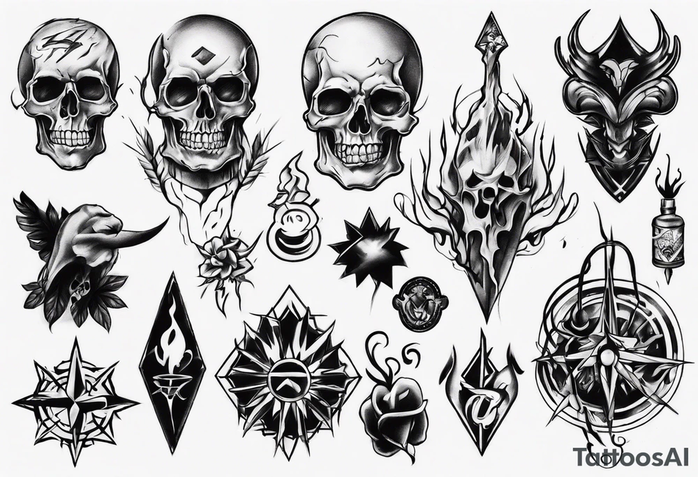 Sketches of black and black tattoo idea