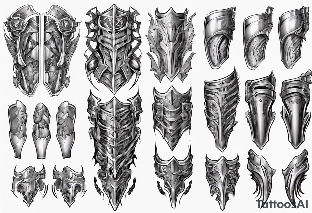 Upper leg armor tattoo idea