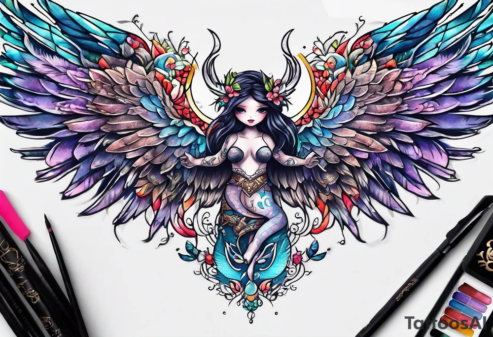 Stitch and Angel tattoo idea