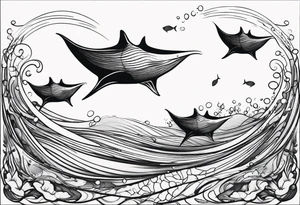 stingrays in the ocean tattoo idea