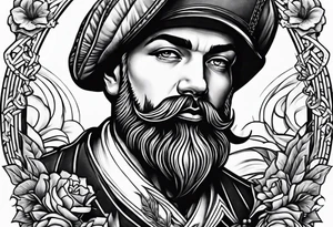 Old school sailor with face tattoos tattoo idea