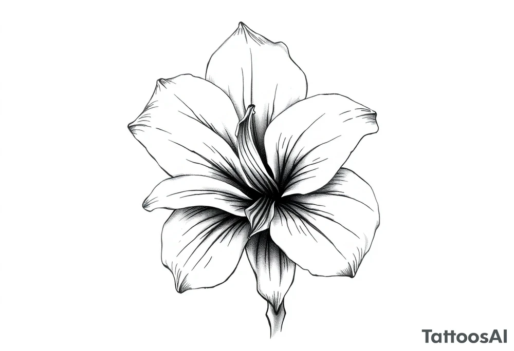 Large gladiolus flower tattoo idea