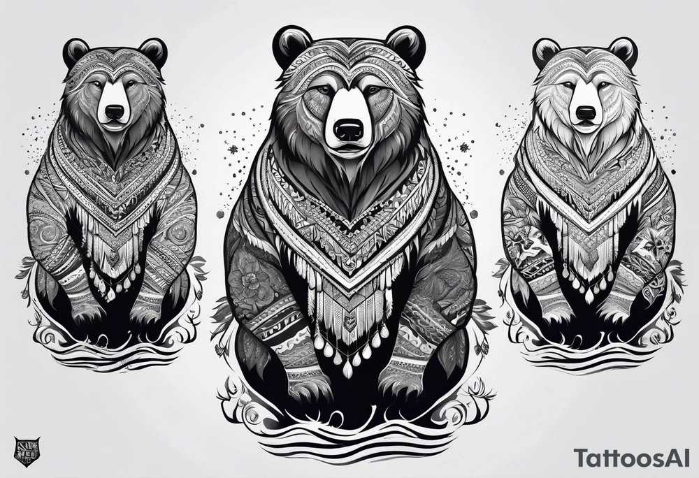 Standing snow bear tattoo idea