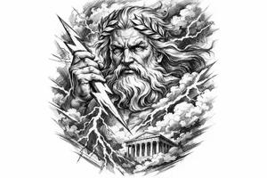 zeus,flashes,clouds. tattoo idea