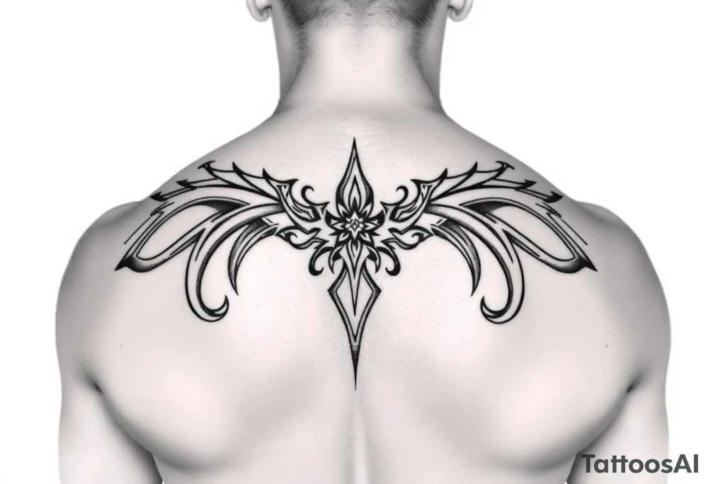 carribean tribal back tattoo tattoo idea