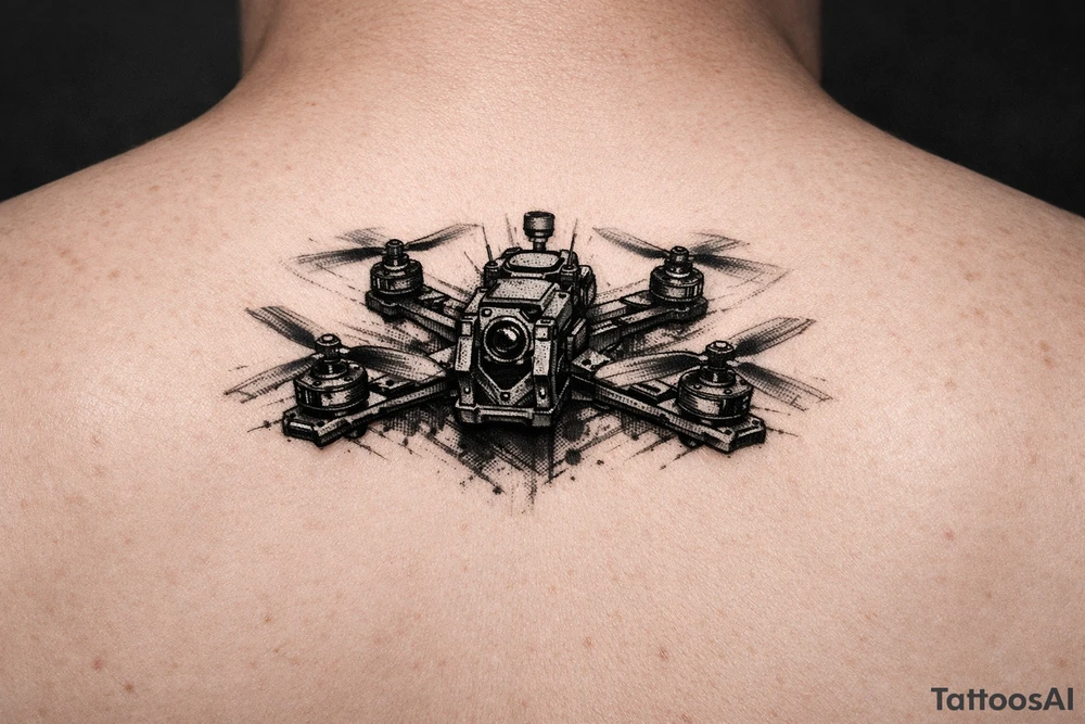 freestyle fpv drone tattoo idea