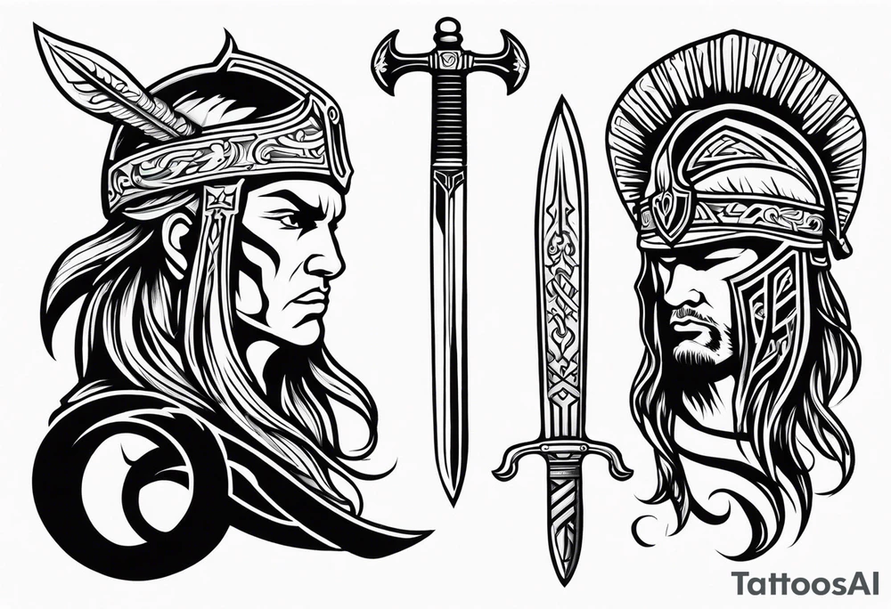 Valhalla  warrior soldier  Sword tattoo idea
