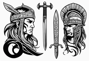 Valhalla  warrior soldier  Sword tattoo idea