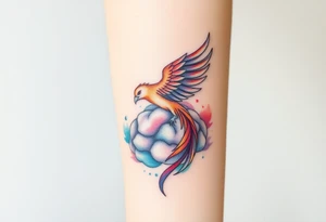 A phoenix rising out of a brain tattoo idea