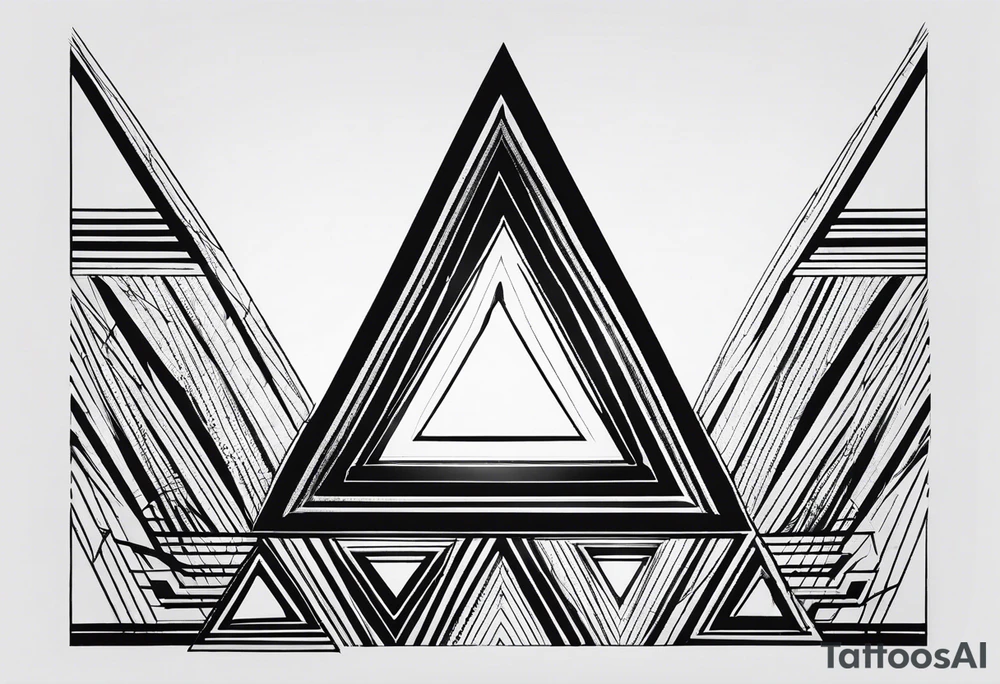 A triangle with nothing inside of it very simple, just a few lines tattoo idea