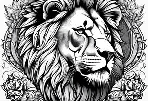Rage against the dying of the light with lion tattoo idea