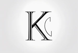 Clean, thin lines forming a monogram. The "K" and "I" tattoo idea