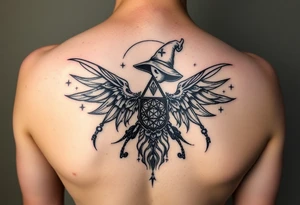 Witchy tattoo for my daughter born June 25, 2023 at 11:18 am in Potsdam NY with tarot involved tattoo idea