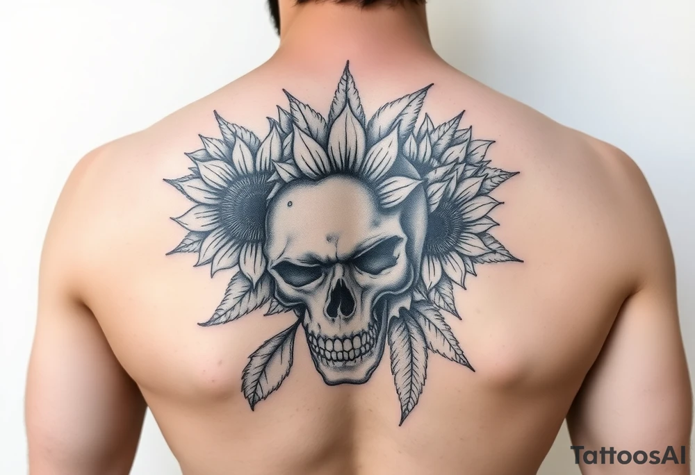 medusa with sunflowers tattoo idea